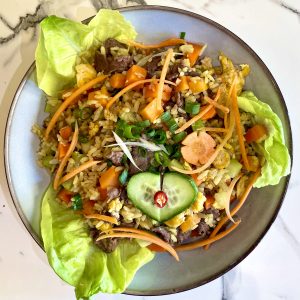 Prženi pirinač sa junetinom